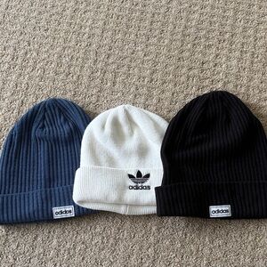 Adidas Trio Beanie Set - Navy, White, Black